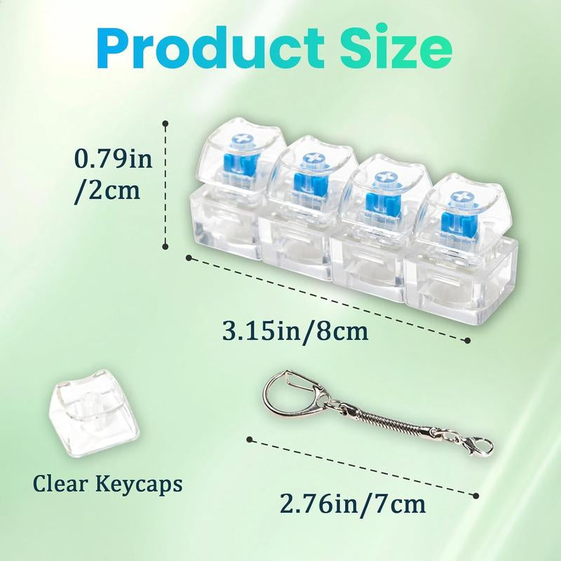 Fingertip Toy LED Keyboard Keychain, Edc Fingertip Clicker, Stress Relief Keychain, Fun Pendant for Boys and Girls, Christmas New Year Gift