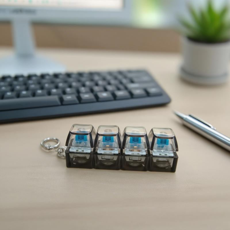 LED Mini Keyboard Keychain – Mechanical Style Stress Relief Toy