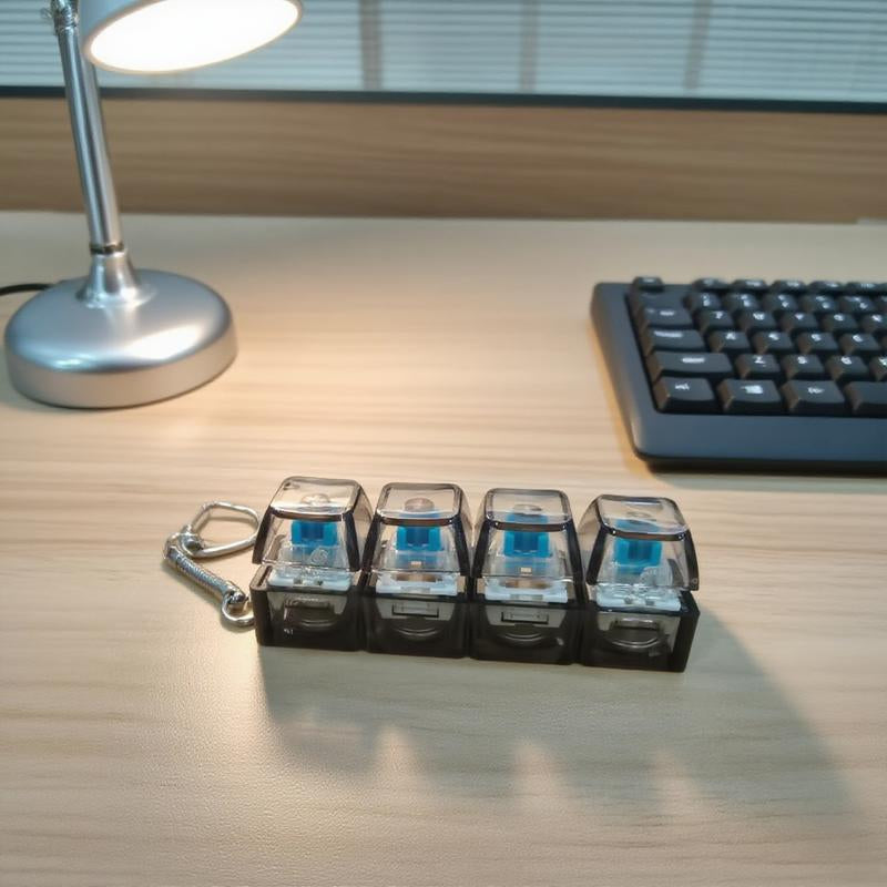 LED Mini Keyboard Keychain – Mechanical Style Stress Relief Toy