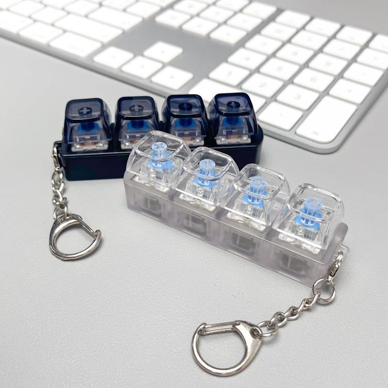 Fingertip Toy LED Keyboard Keychain, Edc Fingertip Clicker, Stress Relief Keychain, Fun Pendant for Boys and Girls, Christmas New Year Gift