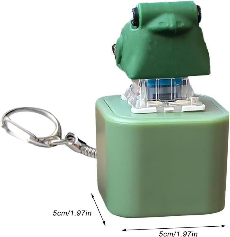 Croaking Frog Keychain,Frog Croaking Fidget Toy, Rechargeable Clicky Keyboard, Keyboard Fidget Clicker Toy Quacking Duck Pig Novelty Sound Gadget Adult Animals Fidgets Single Key (Green-Frog)