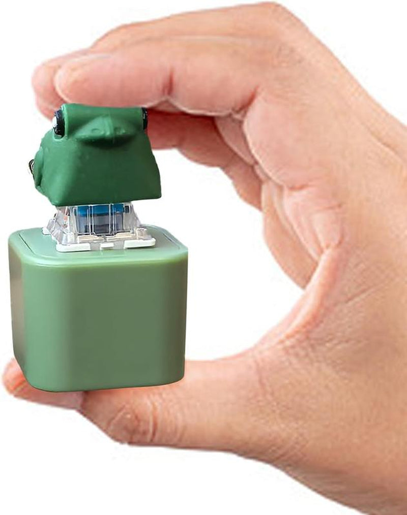 Croaking Frog Keychain,Frog Croaking Fidget Toy, Rechargeable Clicky Keyboard, Keyboard Fidget Clicker Toy Quacking Duck Pig Novelty Sound Gadget Adult Animals Fidgets Single Key (Green-Frog)