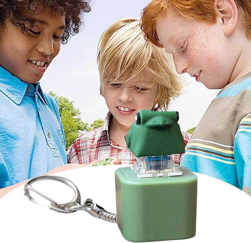 Croaking Frog Keychain,Frog Croaking Fidget Toy, Rechargeable Clicky Keyboard, Keyboard Fidget Clicker Toy Quacking Duck Pig Novelty Sound Gadget Adult Animals Fidgets Single Key (Green-Frog)