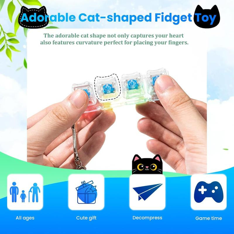 Fingertip Toy LED Keyboard Keychain, Edc Fingertip Clicker, Stress Relief Keychain, Fun Pendant for Boys and Girls, Christmas New Year Gift