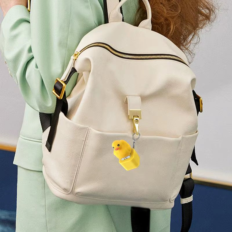Keyboard Keycap Fidget Keychain with Light and Sound Duck Shape Keychain Toy Clicker Stress Relief Purse Charm Stress Relief Toy