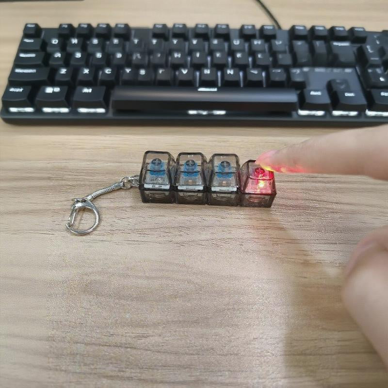 LED Mini Keyboard Keychain – Mechanical Style Stress Relief Toy